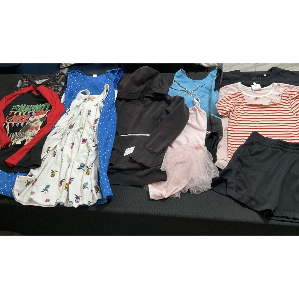 Mixed Brands Outfit Lot Girls 8 Multicolor Dresses Hoodie Shorts Gymnastics 11pc
